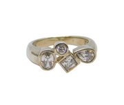 Sterling Silver Paste Set Mixed Shapes Dress Ring Modern c2000 Size P