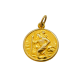 9ct Yellow Gold St Christopher Travel Charm Pendant Vintage c1970s