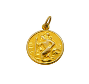 9ct Yellow Gold St Christopher Travel Charm Pendant Vintage c1970s