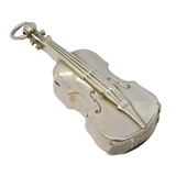 Victorian Silver Plated Novelty Violin Vesta Case Antique c1900s