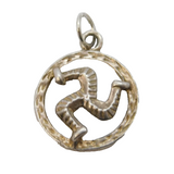 Sterling Silver Isle of Man Charm Pendant Vintage c1970s