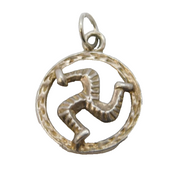 Sterling Silver Isle of Man Charm Pendant Vintage c1970s