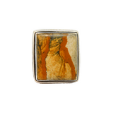 Sterling Silver Chunky Picture Jasper Statement Ring Vintage c1970 Size S 1/2