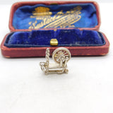 Sterling Silver Spinning Wheel Sewing Charm Pendant Vintage c1970