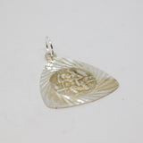 Sterling Silver Patterned Triangle St Christopher Charm Pendant Vintage c1970