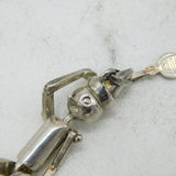 Unoaerre Italian Sterling Silver Large Articulated Dancer Pendant Vintage