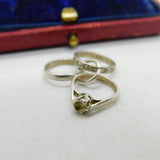 Sterling Silver Marital Ring Triplet Charm Pendant Vintage c1970