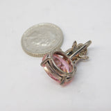 Sterling Silver Pink Topaz Fairy Drop Charm Pendant Vintage c1970s