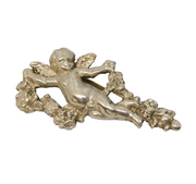Sterling Silver Winged Cherub Sweetheart Brooch Antique c1920 Art Deco