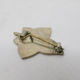 Sterling Silver Blue Enamel 'Mother' Ivy Leaf Sweetheart Brooch Antique c1920