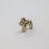Sterling Silver Textured Poodle Dog Charm Pendant Vintage c1970