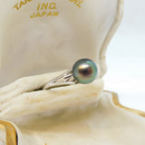 20th Century Boxed 14ct White Gold & Pearl Set Dress Ring Vintage c1950s