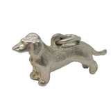 Sterling Silver Dachshund Dog Charm Pendant Vintage c1970