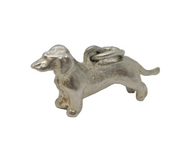 Sterling Silver Dachshund Dog Charm Pendant Vintage c1970