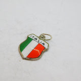.800 Silver 'Italia' Flag Colours Enamel Shield Souvenir Charm Vintage c1970s