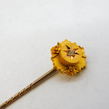 Victorian 15ct Gold & Diamond Etruscan Style Stick Pin Antique c1890s