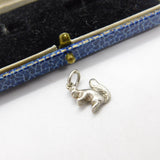 Sterling Silver Squirrel Nibbling a Nut Charm Pendant Vintage c1970