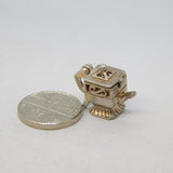 Sterling Silver Opening Teapot Charm Pendant Vintage c1970