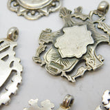 Job Lot of Antique Sterling Silver Fob Medals inc. Gold Fronts, Enamel 69g