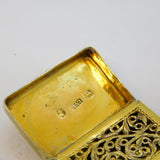 George IV Sterling Silver Gilt Vinaigrette Antique 1827 Birmingham