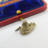 Sterling Silver Lady in the Palm of a Hand Charm Pendant Vintage c1970