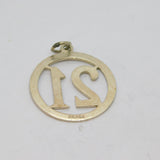 Sterling Silver 21st Birthday Round Pendant Vintage c1970