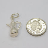 Sterling Silver Coffee Pot Or Wine Jug Charm Pendant Vintage c1970