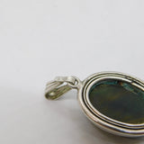 Sterling Silver Mounted Cabochon Tiger's Eye Drop Pendant Vintage