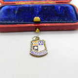 Sterling Silver and Enamel Traquair Travel Shield Charm Pendant Vintage c1970