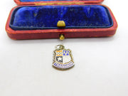 Sterling Silver and Enamel Traquair Travel Shield Charm Pendant Vintage c1970