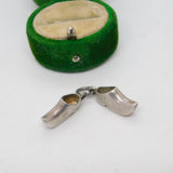 Sterling Silver Pair of Clogs Charm Pendant Vintage c1970
