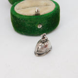 WW1-era Sterling Silver German Prussian Helmet Charm Pendant Antique c1915