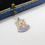 Sterling Silver and Enamel Travel Shield 'Maidstone' Charm Pendant Vintage c1970