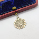 Sterling Silver St Christopher Travel Charm Pendant Vintage c1970