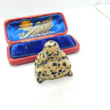 Chinese Carved Dalmation Stone Jasper Buddha Ornamenet Vintage c1970