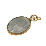 Edwardian Rolled Gold Double Portrait Locket Pendant Antique c1910