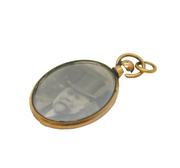 Edwardian Rolled Gold Double Portrait Locket Pendant Antique c1910
