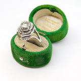 Sterling Silver Cast Rose Ring Vintage Sheffield c1970 Size Q