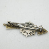 Victorian Sterling Silver Arrow through Target Brooch Pin Antique c1890