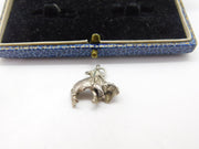 Sterling Silver Matador and Bull Charm Pendant Vintage c1970