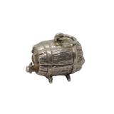Sterling Silver Opening Barrel With Drunken Man Charm Pendant Vintage c1970s