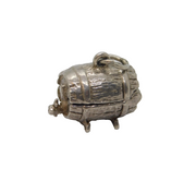 Sterling Silver Opening Barrel With Drunken Man Charm Pendant Vintage c1970s