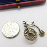 Sterling Silver Penny Farthing Bicycle  Charm Pendant Vintage c1970