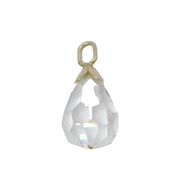 Sterling Silver Faceted Crystal Peardrop Charm Pendant Vintage c1970s