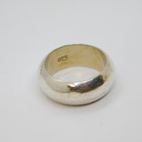 Sterling Silver Chunky Planished Wide Wedding Band Ring Modern c1990 Size W