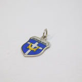 .800 Silver Oberammergau Enamel Souvenir Shield Charm Pendant Vintage c1970