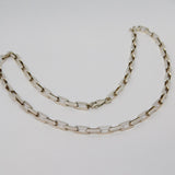 Modernist Studio Sterling Silver Trombone Link Chain Necklace Vintage