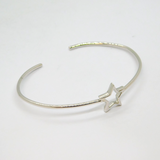 Sterling Silver Open Star Bangle Bracelet Vintage c1990