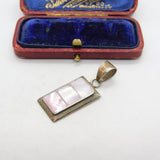 Sterling Silver Pink Mother of Pearl Charm Pendant Vintage c1970