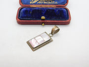 Sterling Silver Pink Mother of Pearl Charm Pendant Vintage c1970